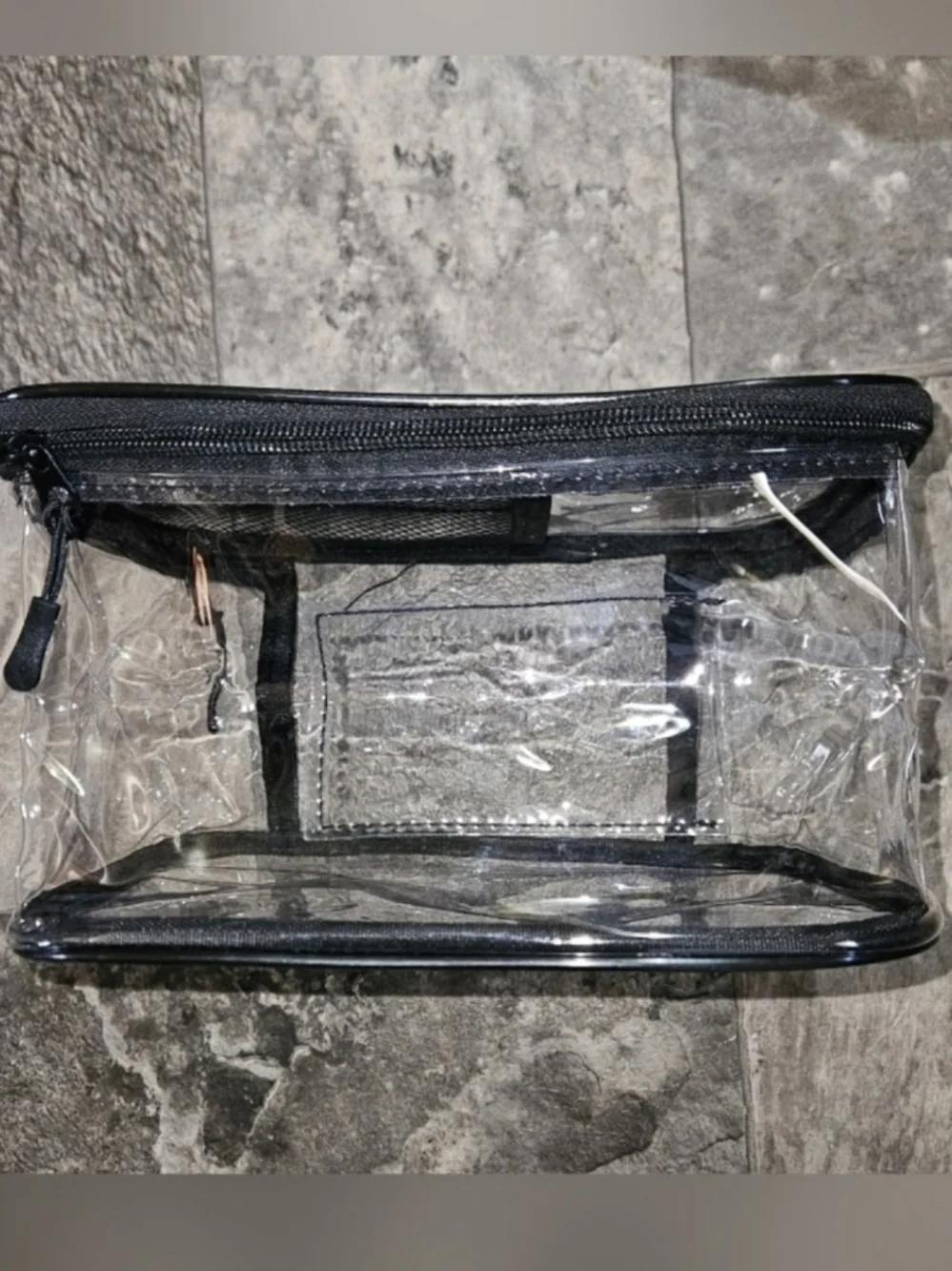 PVC Clear Cosmetic Bag/Travel Bag with Black Trim BNIB